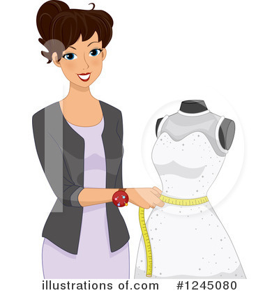 Royalty-Free (RF) Wedding Dress Clipart Illustration by BNP Design Studio - Stock Sample #1245080