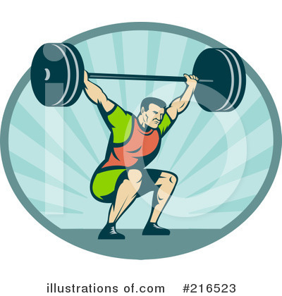 Royalty-Free (RF) Weight Lifting Clipart Illustration by patrimonio - Stock Sample #216523