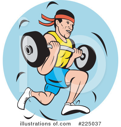 Royalty-Free (RF) Weightlifting Clipart Illustration by patrimonio - Stock Sample #225037