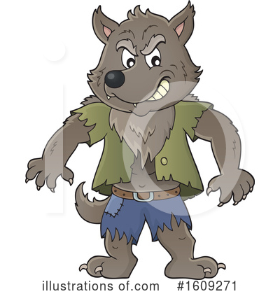 Royalty-Free (RF) Werewolf Clipart Illustration by visekart - Stock Sample #1609271