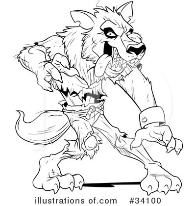 Royalty-Free (RF) Werewolf Clipart Illustration by Lawrence Christmas Illustration - Stock Sample #34100