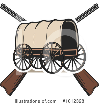 Covered Wagon Clipart #1612328 by Vector Tradition SM