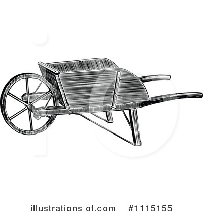 Royalty-Free (RF) Wheelbarrow Clipart Illustration by Prawny Vintage - Stock Sample #1115155