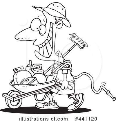 Royalty-Free (RF) Wheelbarrow Clipart Illustration by toonaday - Stock Sample #441120
