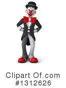 White And Black Clown Clipart #1312626 by Julos