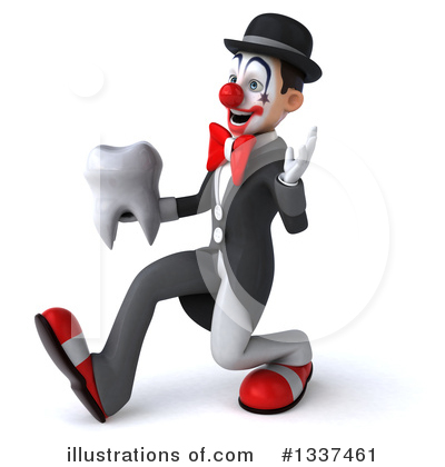 Royalty-Free (RF) White And Black Clown Clipart Illustration by Julos - Stock Sample #1337461
