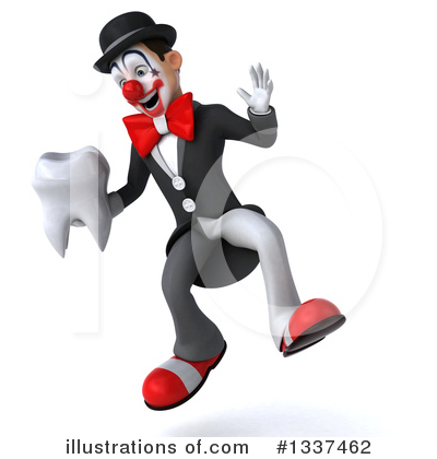 Royalty-Free (RF) White And Black Clown Clipart Illustration by Julos - Stock Sample #1337462