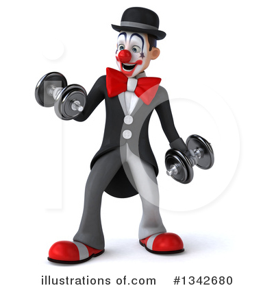 White And Black Clown Clipart #1342680 by Julos