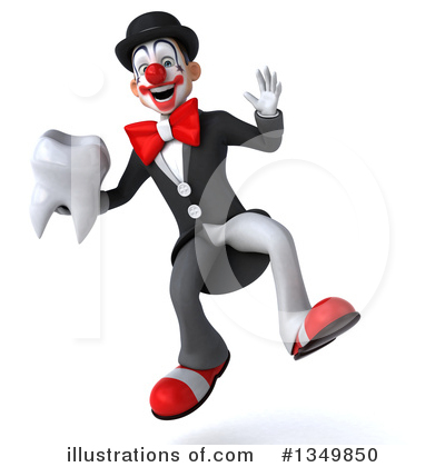 White And Black Clown Clipart #1349850 by Julos