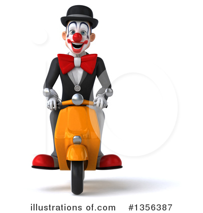 White And Black Clown Clipart #1356387 by Julos