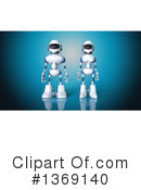 White And Blue Robot Clipart #1369140 by Julos