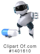 White And Blue Robot Clipart #1401610 by Julos
