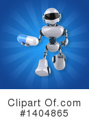 White And Blue Robot Clipart #1404865 by Julos