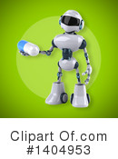White And Blue Robot Clipart #1404953 by Julos
