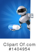 White And Blue Robot Clipart #1404954 by Julos