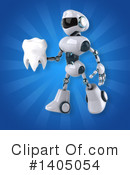 White And Blue Robot Clipart #1405054 by Julos