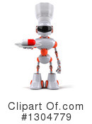 White And Orange Robot Clipart #1304779 by Julos