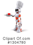 White And Orange Robot Clipart #1304780 by Julos