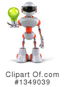 White And Orange Robot Clipart #1349039 by Julos