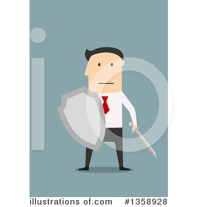 Royalty-Free (RF) White Businessman Clipart Illustration by Vector Tradition SM - Stock Sample #1358928