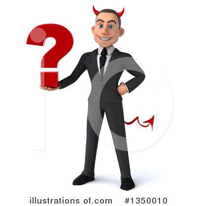 Royalty-Free (RF) White Devil Businessman Clipart Illustration by Julos - Stock Sample #1350010
