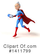 White Haired Blue And Red Super Hero Clipart #1411799 by Julos