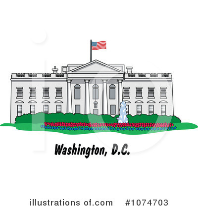 Royalty-Free (RF) White House Clipart Illustration by Andy Nortnik - Stock Sample #1074703