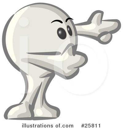 Royalty-Free (RF) White Konkee Character Clipart Illustration by Leo Blanchette - Stock Sample #25811