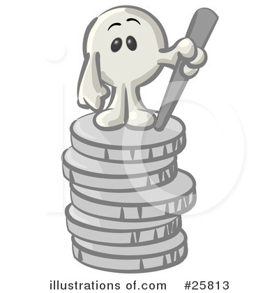 Royalty-Free (RF) White Konkee Character Clipart Illustration by Leo Blanchette - Stock Sample #25813