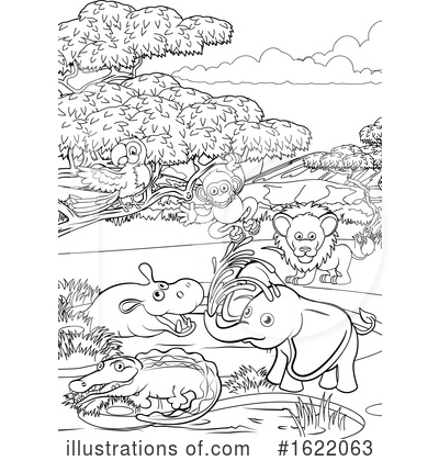 Hippopotamus Clipart #1622063 by AtStockIllustration