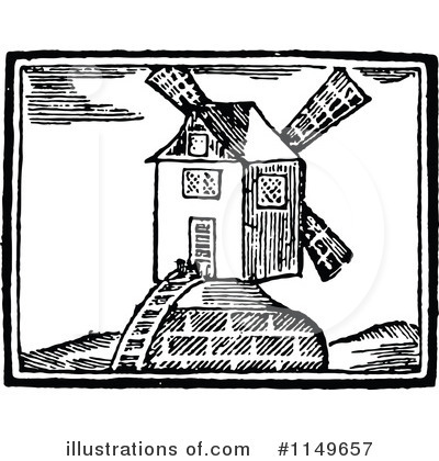Royalty-Free (RF) Windmill Clipart Illustration by Prawny Vintage - Stock Sample #1149657