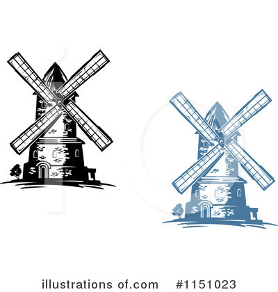 Royalty-Free (RF) Windmill Clipart Illustration by Vector Tradition SM - Stock Sample #1151023