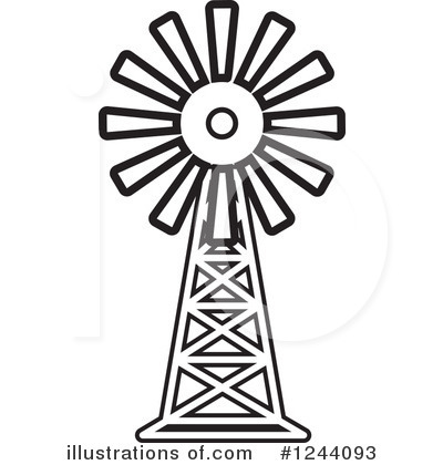 Royalty-Free (RF) Windmill Clipart Illustration by Lal Perera - Stock Sample #1244093