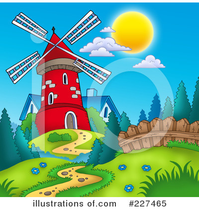 Royalty-Free (RF) Windmill Clipart Illustration by visekart - Stock Sample #227465