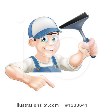 Royalty-Free (RF) Window Washer Clipart Illustration by AtStockIllustration - Stock Sample #1333641