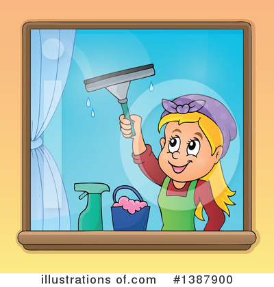 Royalty-Free (RF) Window Washer Clipart Illustration by visekart - Stock Sample #1387900