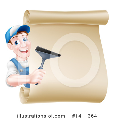 Royalty-Free (RF) Window Washer Clipart Illustration by AtStockIllustration - Stock Sample #1411364