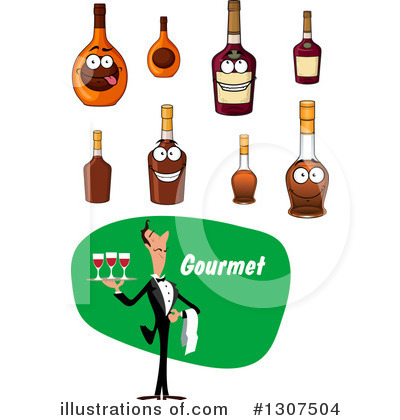 Waiter Clipart #1307504 by Vector Tradition SM