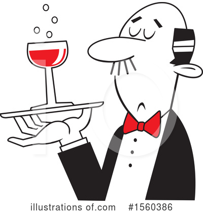 Waiter Clipart #1560386 by Johnny Sajem