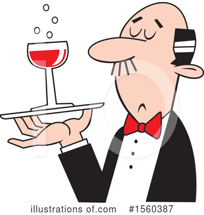 Waiter Clipart #1560387 by Johnny Sajem