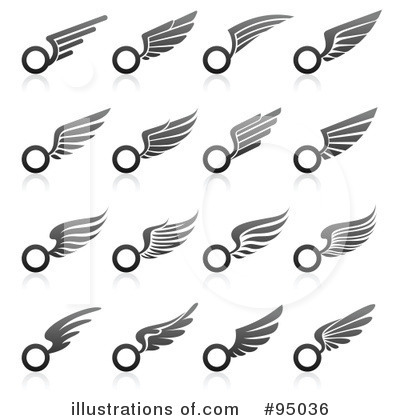 Royalty-Free (RF) Wing Logo Clipart Illustration by elena - Stock Sample #95036