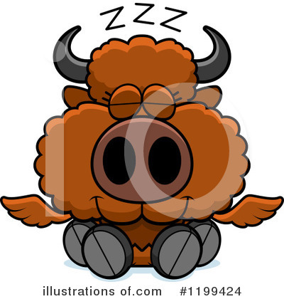 Winged Buffalo Clipart #1199424 by Cory Thoman