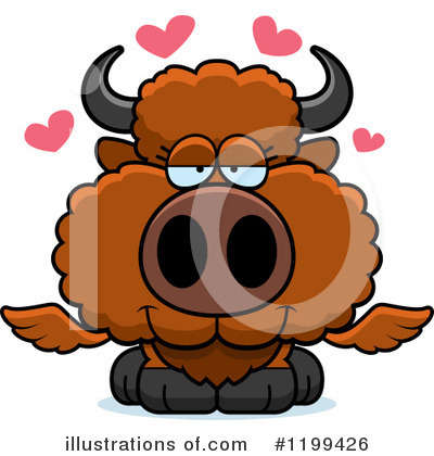 Royalty-Free (RF) Winged Buffalo Clipart Illustration by Cory Thoman - Stock Sample #1199426