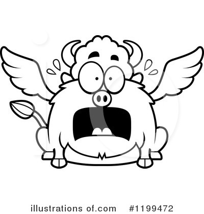 Royalty-Free (RF) Winged Buffalo Clipart Illustration by Cory Thoman - Stock Sample #1199472