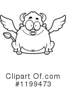 Winged Buffalo Clipart #1199473 by Cory Thoman