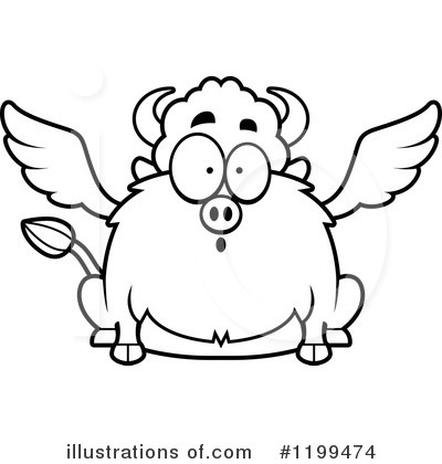 Royalty-Free (RF) Winged Buffalo Clipart Illustration by Cory Thoman - Stock Sample #1199474