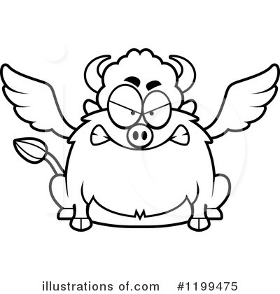Royalty-Free (RF) Winged Buffalo Clipart Illustration by Cory Thoman - Stock Sample #1199475
