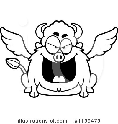 Royalty-Free (RF) Winged Buffalo Clipart Illustration by Cory Thoman - Stock Sample #1199479