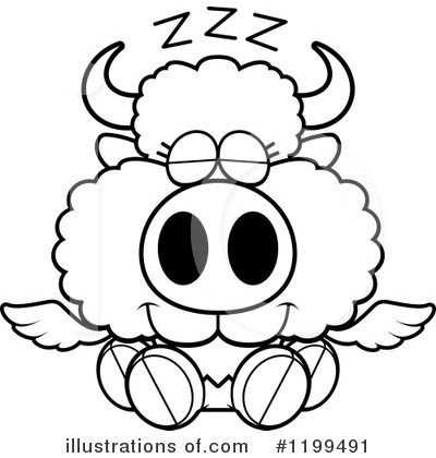 Royalty-Free (RF) Winged Buffalo Clipart Illustration by Cory Thoman - Stock Sample #1199491
