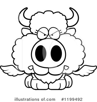 Royalty-Free (RF) Winged Buffalo Clipart Illustration by Cory Thoman - Stock Sample #1199492